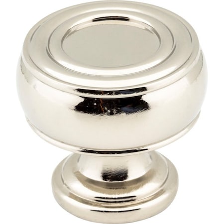 Jeffrey Alexander 1-3/16" Diameter Polished Nickel Barrel Bremen 2 Cabinet Knob 127NI
